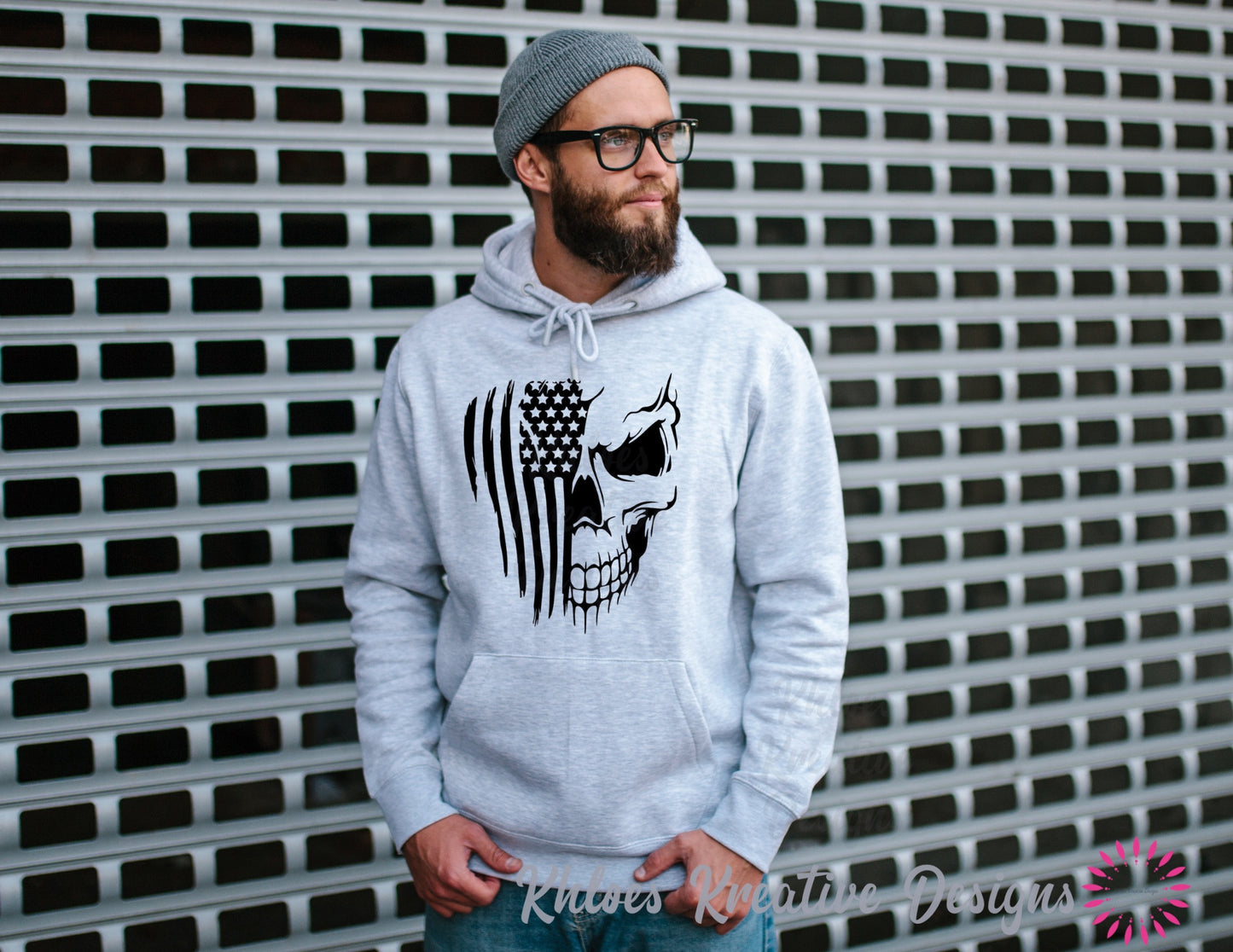 American flag Skull Hoodie