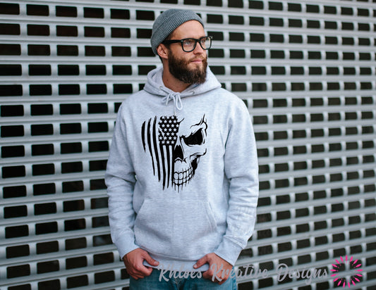 American flag Skull Hoodie